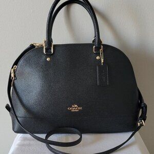 NWT - Coach Large Black Sierra Crossgrain Satchel F57524